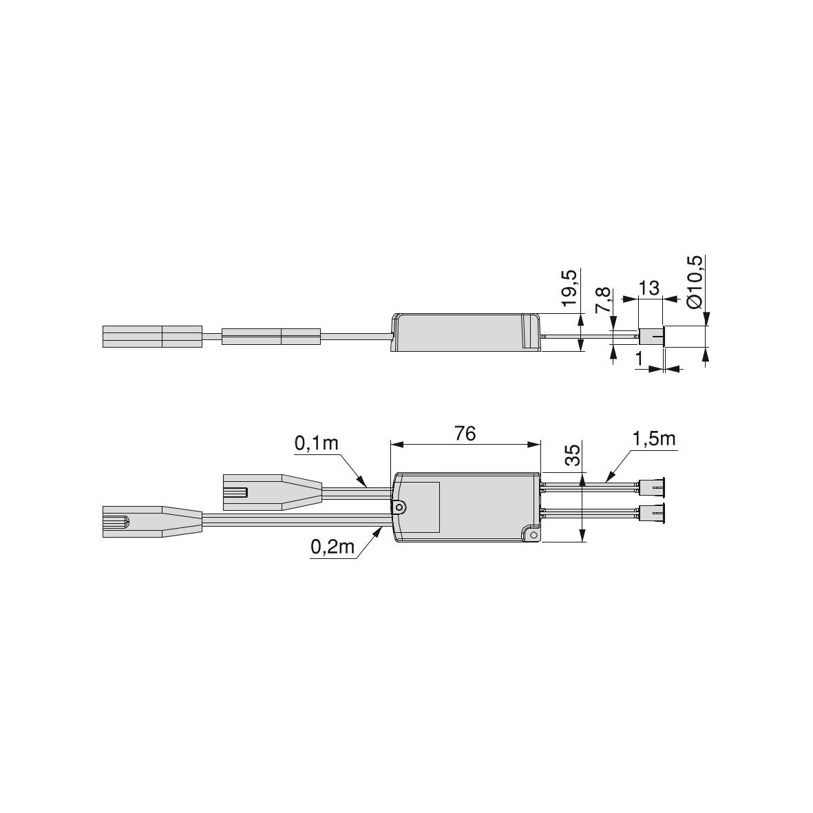 LED Sensor Point door DOPPELTER (Annäherungssensor) 240V AC, 100-240V AC  50-60Hz, Grau metallic, Kunststoff