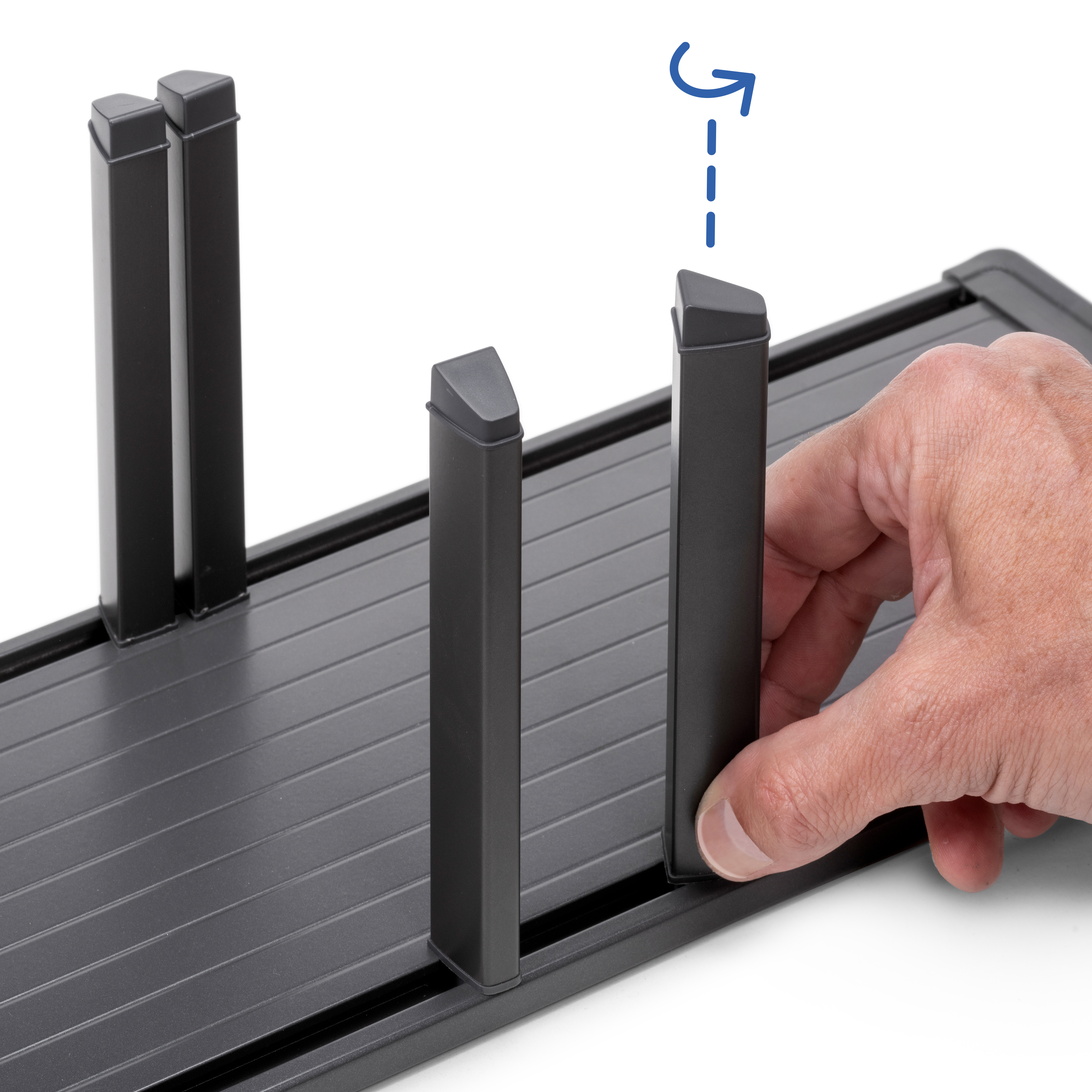 Orderbox vertikaler Tellerhalter für Schublade, 159x468 mm, Grau anthrazit,  Aluminium und Kunststoff
